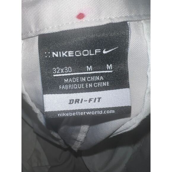 Nike Golf Dri Fit Pants Mens 32x30 Light Beige Bone Stretch Flat Front Logo READ - Picture 15 of 16
